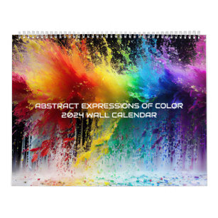 Abstract Expressions of Color Rainbow Paint Splash Calendar
