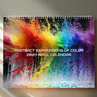 Abstract Expressions of Color Rainbow Paint Splash Calendar