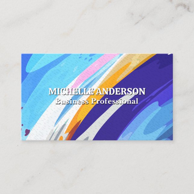 Abstract Expressive Paint Business Card (Front)