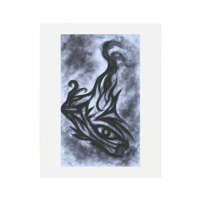 Abstract Eye and Flame Charcoal Art (Front)