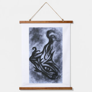 Abstract Eye and Flame Charcoal Art Hanging Tapestry