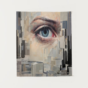 Abstract Eye – Surreal Geometric Vision Art Tapestry