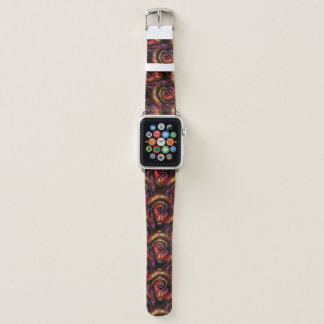Abstract eyes in reds and purples apple watch band
