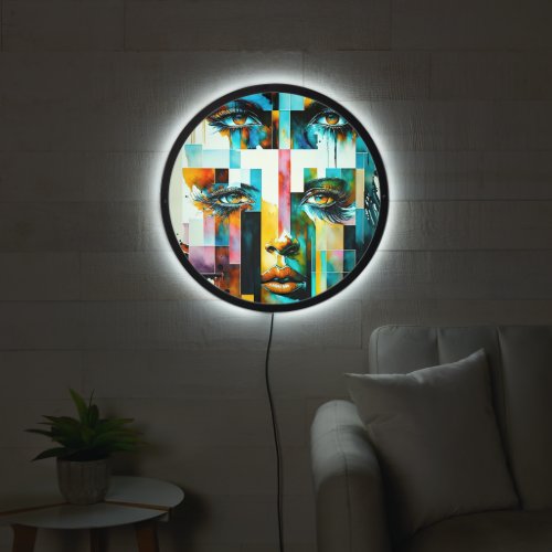 Abstract Eyes LED Sign