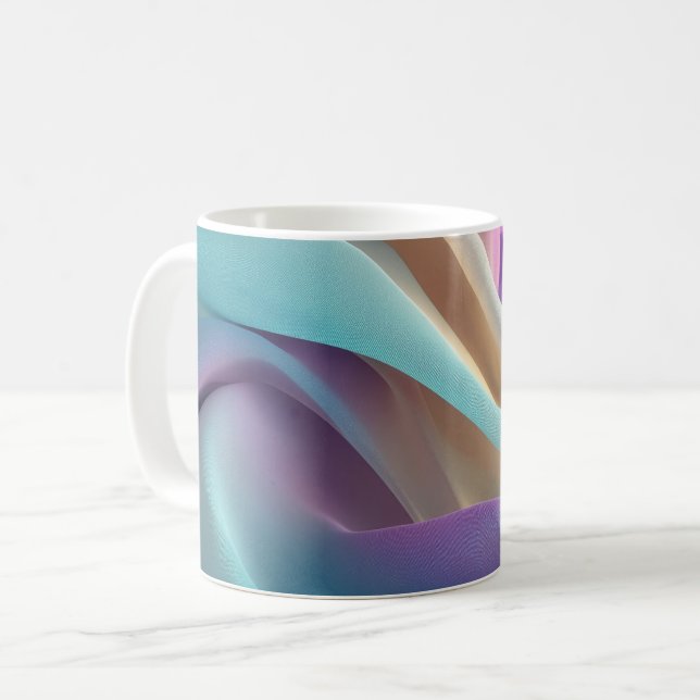 Abstract Fabric Texture in Pastel Tones Coffee Mug (Front Left)