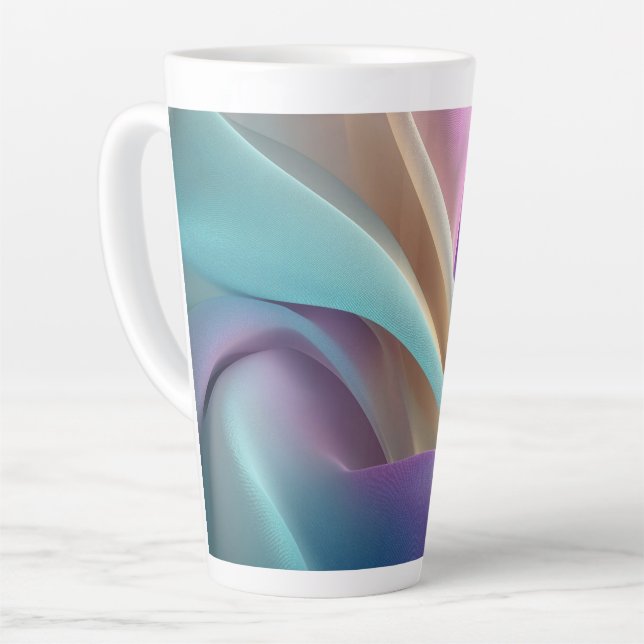 Abstract Fabric Texture in Pastel Tones Latte Mug (Left Angle)