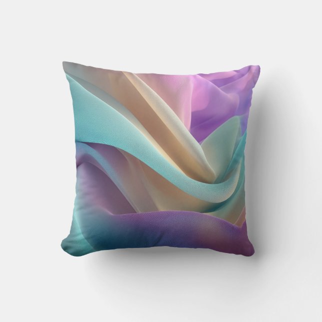 Abstract Fabric Texture in Pastel Tones Throw Pillow (Front)