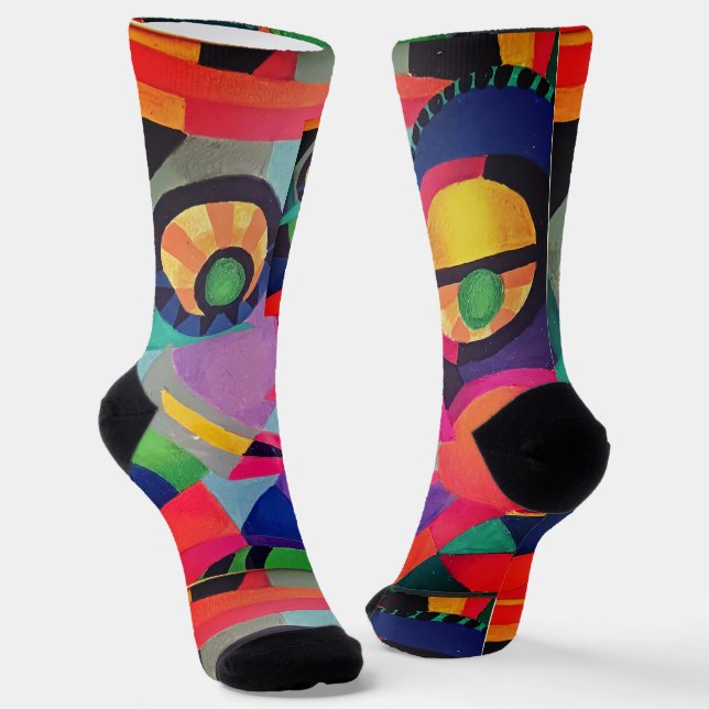Abstract Face #1 Socks (Angled)