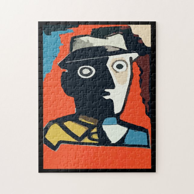 Abstract Face Art Deco Jigsaw Puzzle (Vertical)