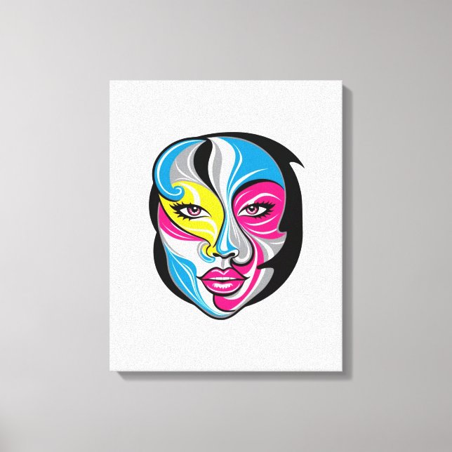 Abstract Face Art logo design Canvas Print (Front)