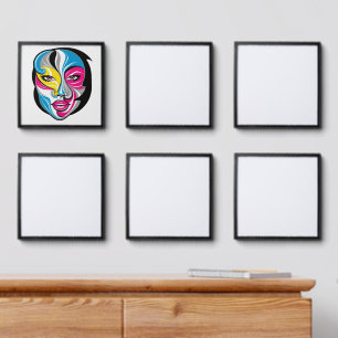 Abstract Face Art logo design. Peel And Stick Photo Tile