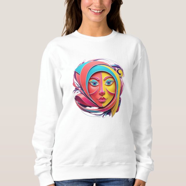Abstract Face Art logo design. Sweatshirt (Front)