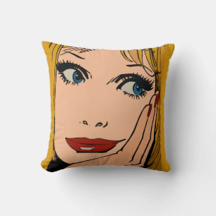 Abstract Face Blond Throw Pillow