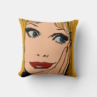 Abstract Face Blond Throw Pillow