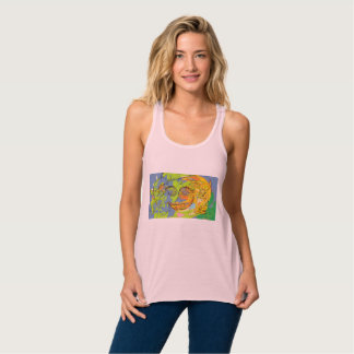 abstract face cheerful tank top