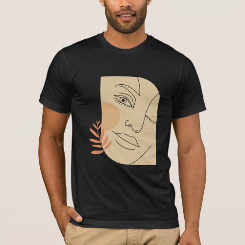 Abstract Face Colorful Artsy Fun Whimsical Modern  T_Shirt