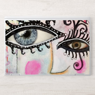Abstract Face Colorful Bold Graffiti Whimsical Art HP Laptop Skin