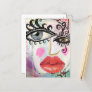 Abstract Face Colorful Cool Graffiti Whimsical Art Postcard