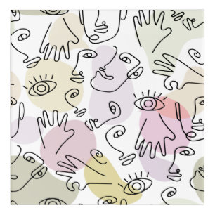 Abstract Face Finger Doodle Line Art