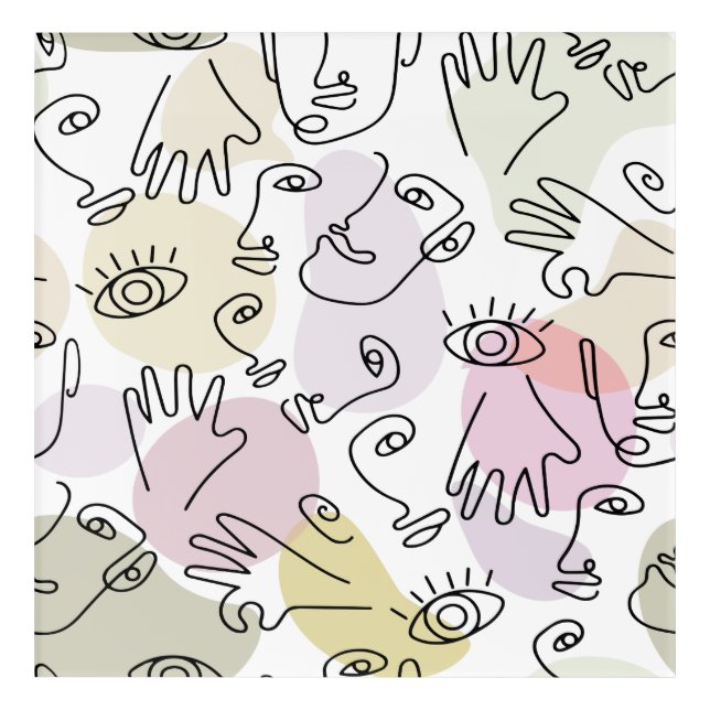 Abstract Face Finger Doodle Line Art (Front)