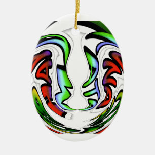 Abstract Face Hakuna Matata Art Print Ceramic Ornament