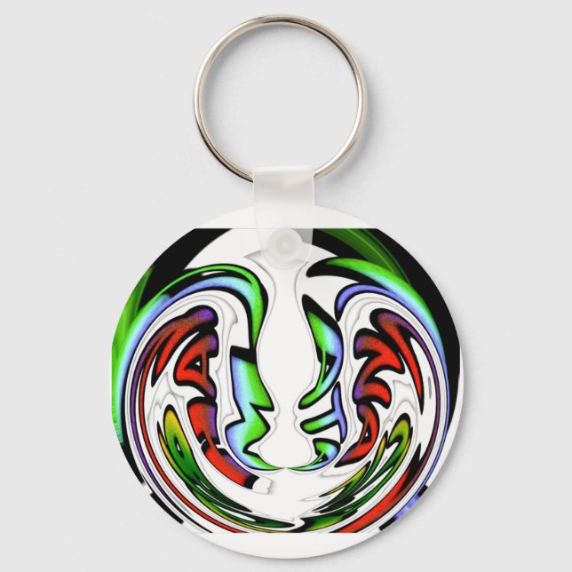 Abstract Face Hakuna Matata Art Print Keychain (Front)