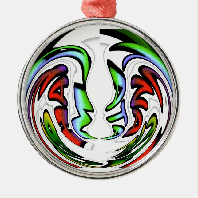 Abstract Face Hakuna Matata Art Print Metal Ornament (Front)