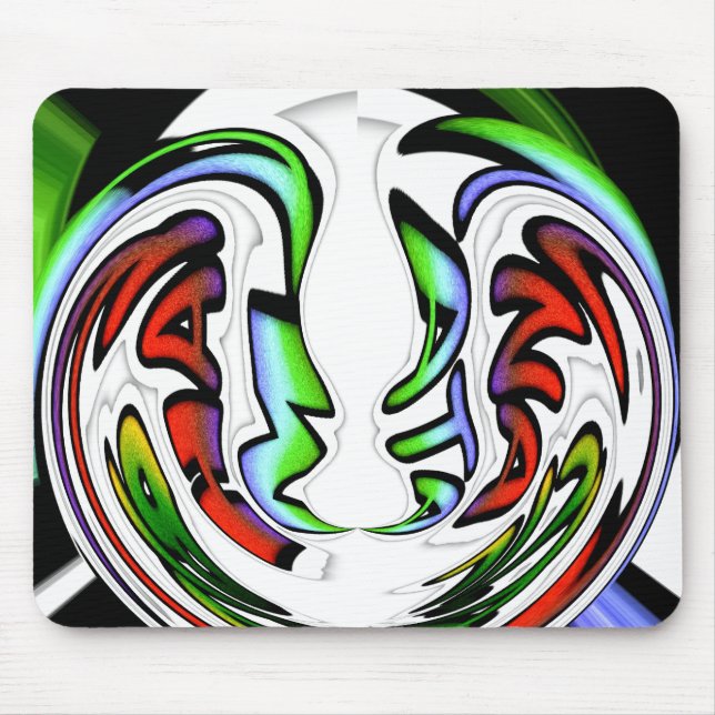 Abstract Face Hakuna Matata Art Print Mouse Pad (Front)