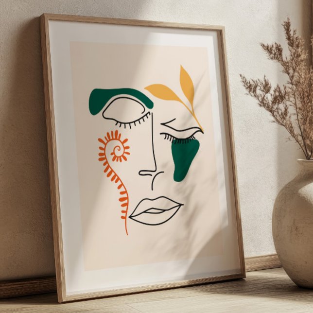 Abstract Face Illustration BOHO Chic Minimalist Poster (Creator Uploaded)