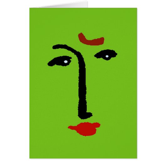 Abstract Face In Green Cards (Front)