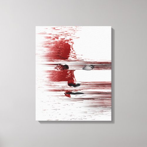 Abstract face in red canvas print