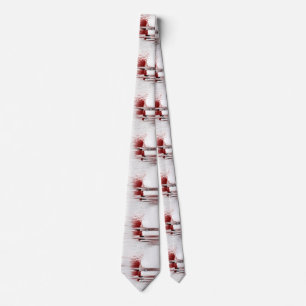 Abstract face in red neck tie