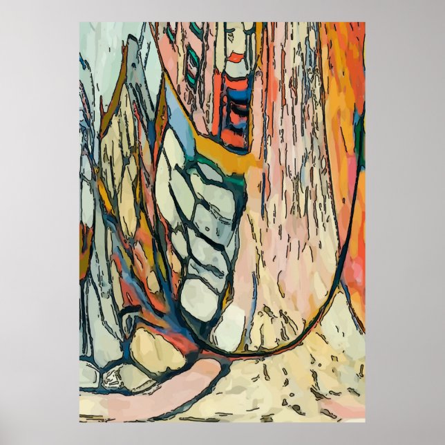 Abstract Face in Window Poster (Front)