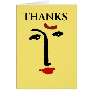 Abstract Face In Yellow Cards