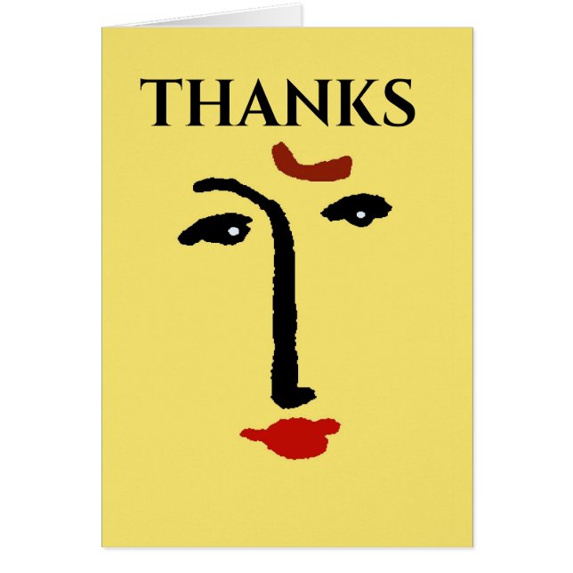 Abstract Face In Yellow Cards (Front)