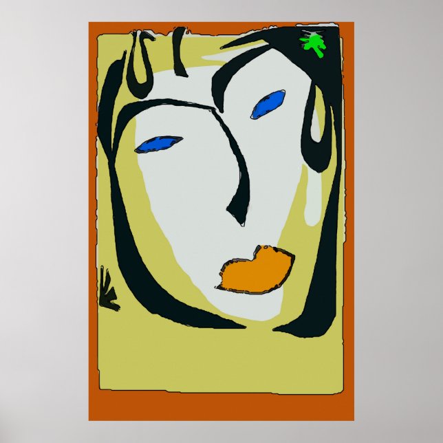 Abstract Face In Yellow , Poster (Front)