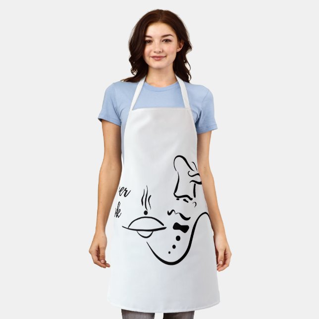 Abstract Face Line Art Apron (Worn)