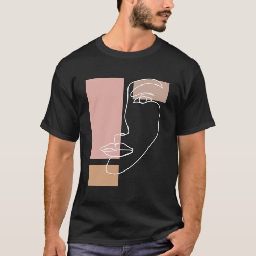 Abstract Face Line Drawing Aesthetic Top