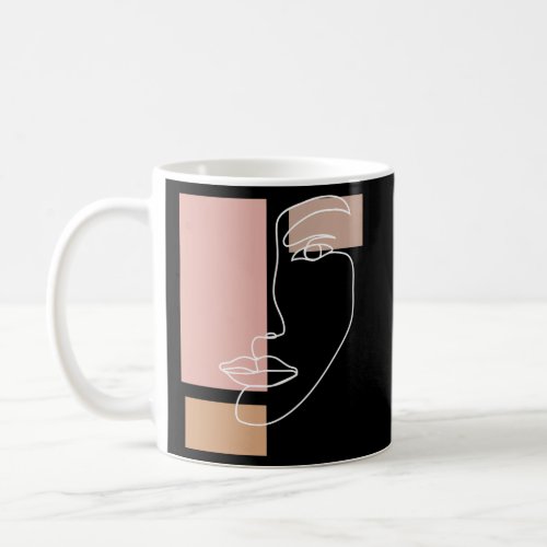Abstract Face Line Drawing Aesthetic Top Coffee Mug