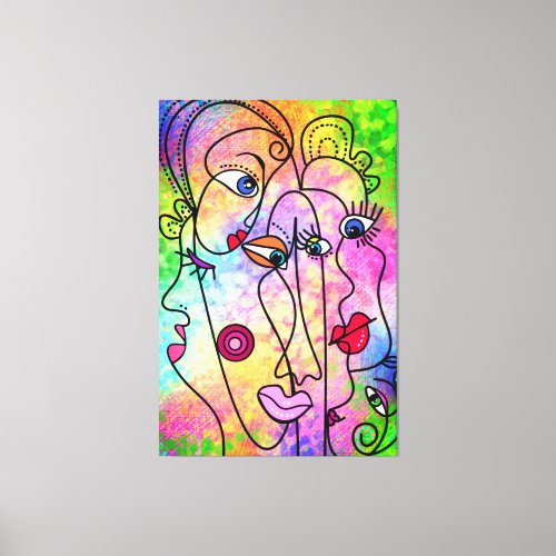Abstract Face Moods Canvas Print Modern Painting