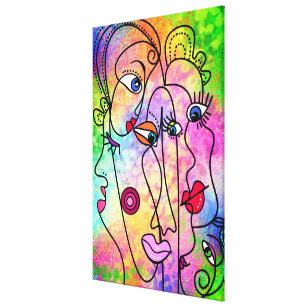 Abstract Face Moods Canvas Print Modern Painting