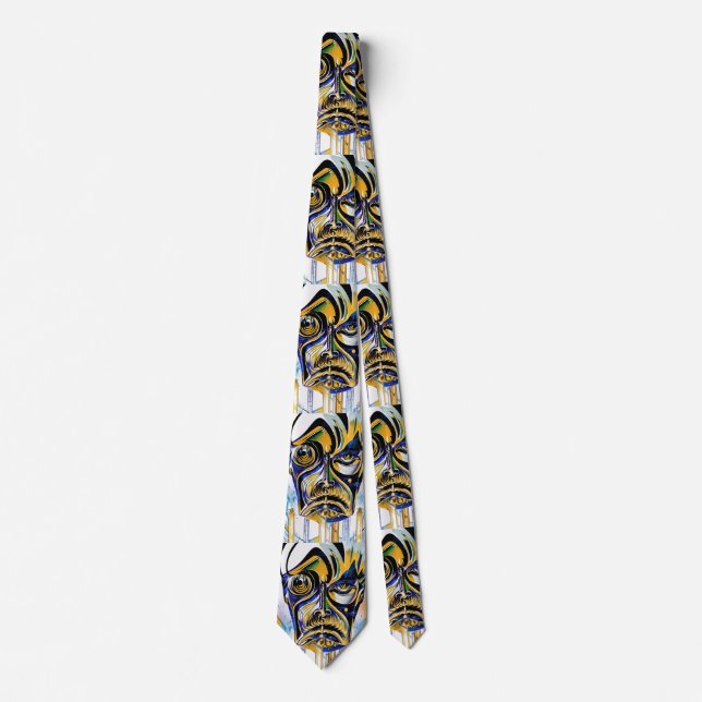 Abstract face of an alien neck tie (Front)