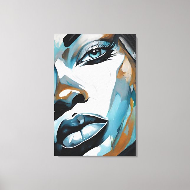 Abstract face of black women canvas print (Front)