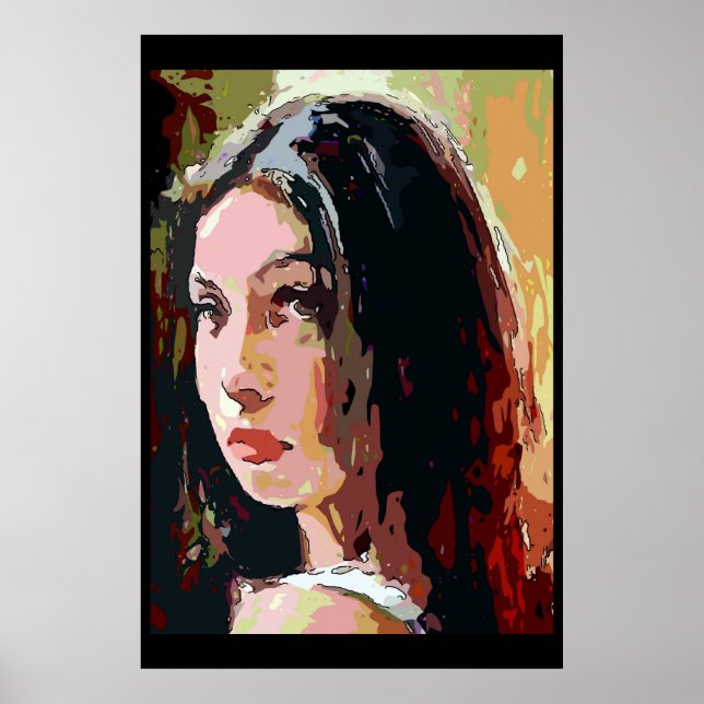 Abstract Face of Girl Poster (Front)