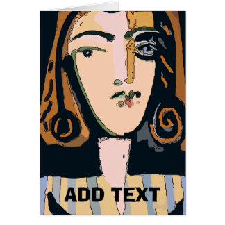 Abstract Face of Woman Cards