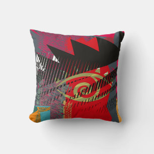 Abstract face painting, wall art, vintage design i throw pillow