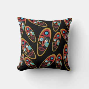 Abstract face throw pillow