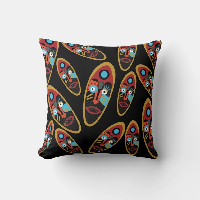 Abstract face throw pillow (Front)