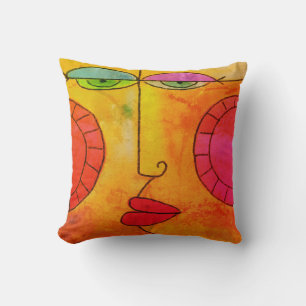 Abstract Face Throw Pillow
