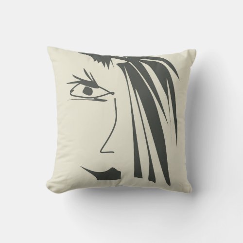 Abstract face  throw pillow